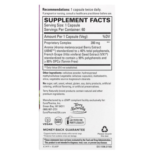 Terry Naturally, Complexe de Baies d'Aronia, 60 Gélules 1