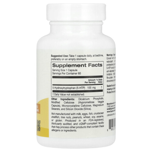 Super Nutrition, 5-HTP, 100 mg, 60 Capsules Végétales 1