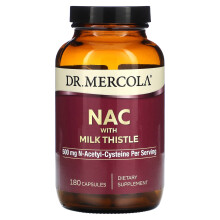Dr. Mercola, NAC mit Mariendistel, 500 mg, 180 Kapseln (250 mg pro Kapsel)