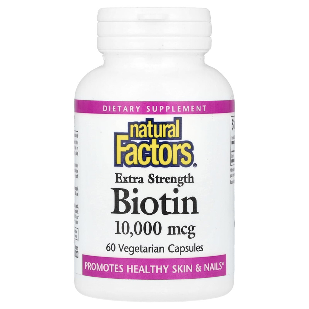 Natural Factors , Biotin, Extra Strength 10,000 Mcg, 60 Vegetarian Capsules