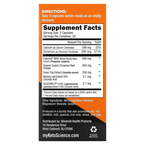 Keto Science, Keto Carb Cheater mit Fabenol Max, 60 Kapseln 1