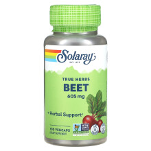 Solaray, Echte Kräuter, Rote Bete, 605 mg, 100 VegCaps