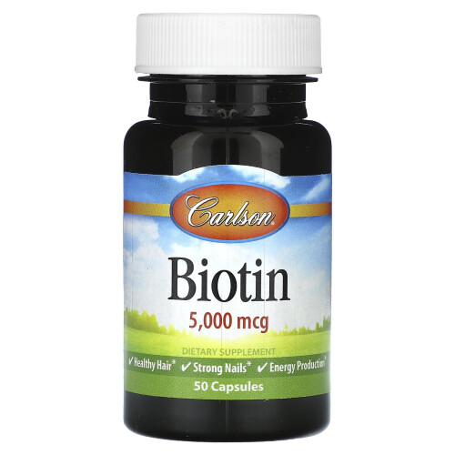 Carlson, Biotin, 5.000 mcg, 50 Kapseln