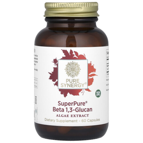 Pure Synergy, Bêta 1,3 Glucane SuperPure, Extrait d'Algues, 60 Gélules