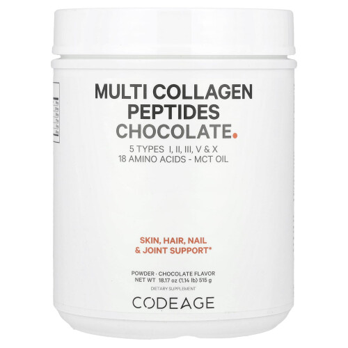 Codeage, Poudre de Peptides de Multi-Collagène, Chocolat, 18,17 oz (515 g)