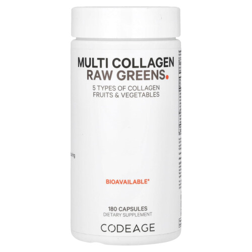 Codeage, Multi-Collagène Verts Crus, 180 Gélules