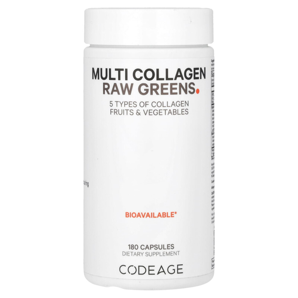Codeage , Multi Collagen Raw Greens, 180 Capsules