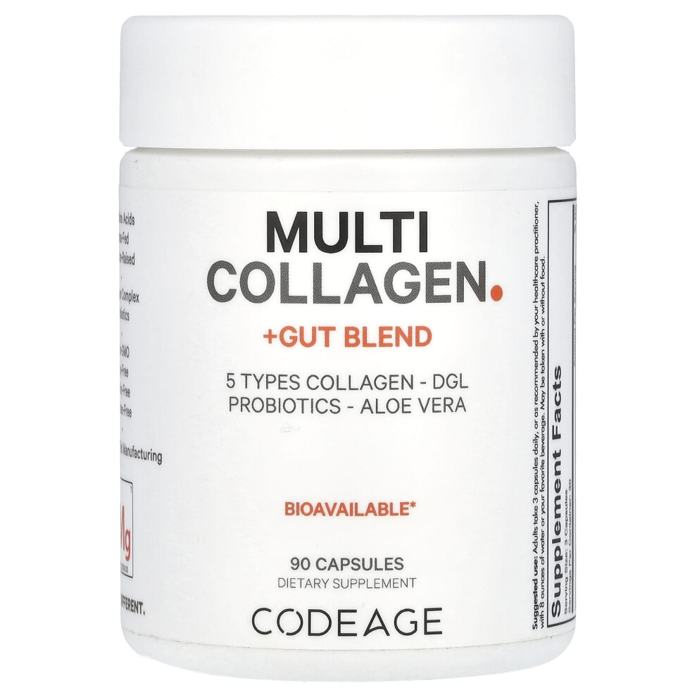 Codeage , Multi Collagen + Gut Blend, 90 Capsules
