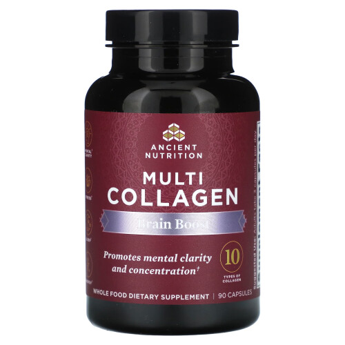 Ancient Nutrition, Multi-Collagène, Stimulation Cérébrale, 90 Gélules