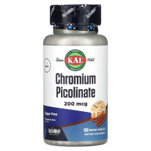 KAL, Chrompicolinat, zuckerfrei, Zimtschnecke, 200 mcg, 120 Mikrotabletten