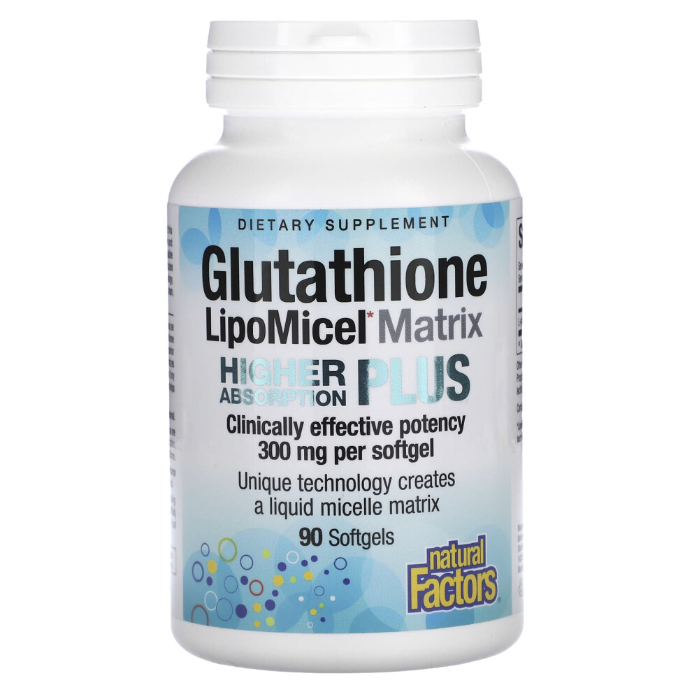 Natural Factors , Glutathione Lipomicel Matrix, 300 Mg, 90 Softgels