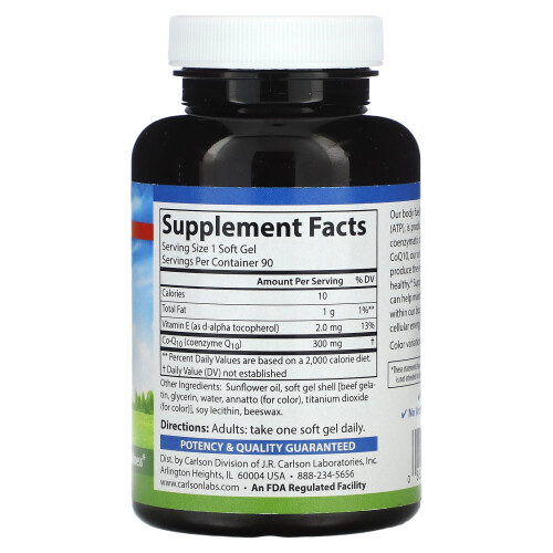 Carlson, CoQ10, 300 mg, 90 Soft Gels 1