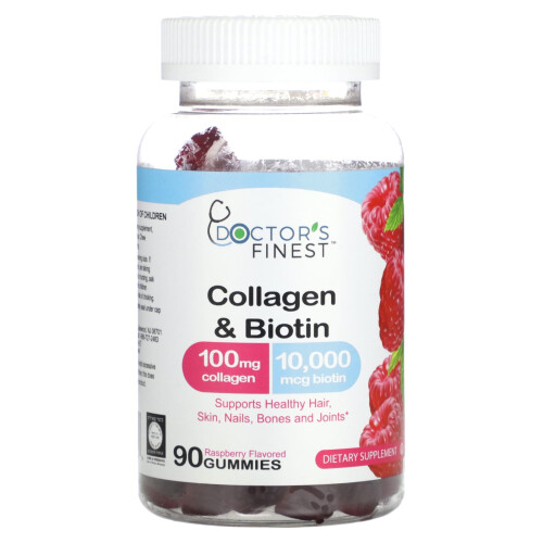 Doctor's Finest, Collagène et Biotine, Framboise, 90 Gommes