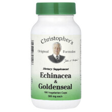 Christopher's Original Formulas, Echinacea & Goldenseal, 1.000 mg, 100 Vegetarische Kapseln (500 mg pro Kapsel)