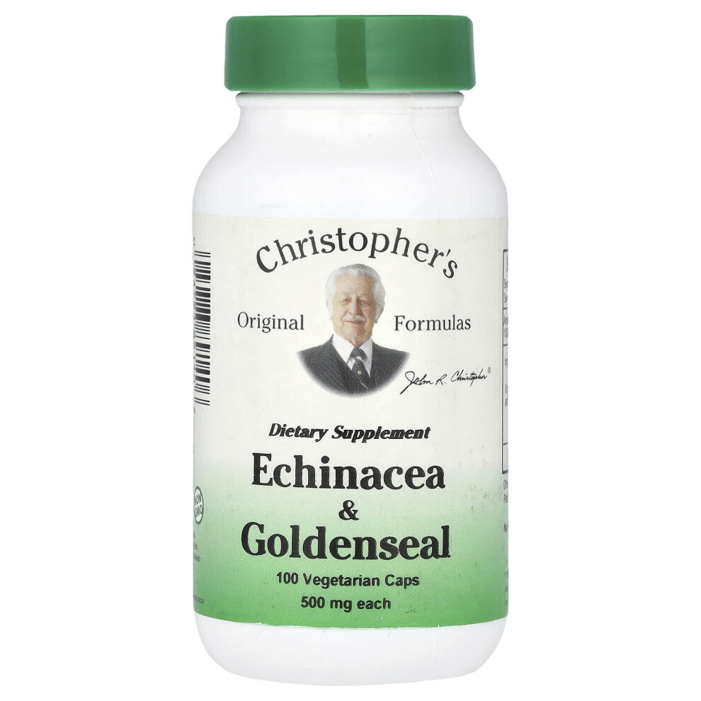 Christopher's Original Formulas , Echinacea & Goldenseal, 1,000 Mg, 100 Vegetarian Caps (500 Mg Per Capsule)