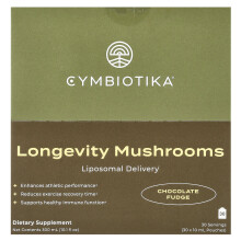 Cymbiotika, Longevity Pilze, Liposomale Verabreichung, Schokoladen-Fudge, 30 Beutel, je 10 ml