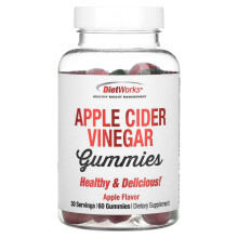 DietWorks, Apfelessig-Gummis, Apfelgeschmack, 60 Gummis