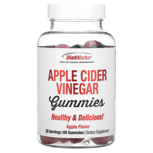 DietWorks, Apfelessig-Gummis, Apfelgeschmack, 60 Gummis
