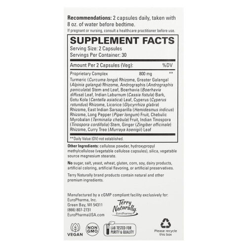Terry Naturally, Formule Digestive Ayurvédique, 60 Gélules 1