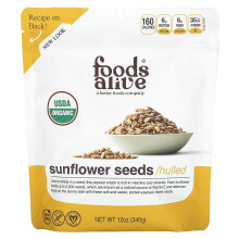 Foods Alive, Graines de Tournesol Biologiques, Décortiquées, 12 oz (340 g)
