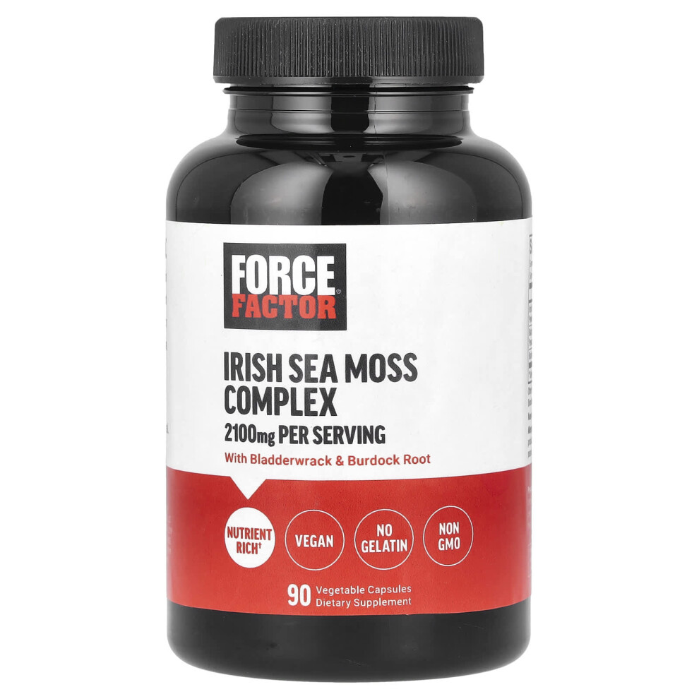 Force Factor , Irish Sea Moss Complex, 2,100 Mg, 90 Vegetable Capsules (700 Mg Per Capsule)