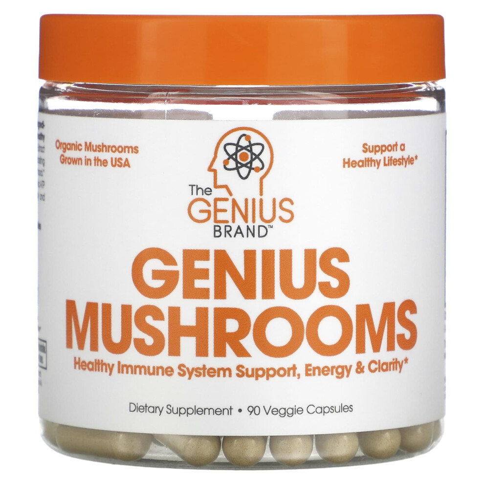 The Genius Brand , Genius Mushrooms, 90 Veggie Capsules
