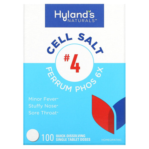 Hyland's Naturals, Sel Cellulaire n4, Ferrum Phos 6X, 100 Comprimés à Dissolution Rapide