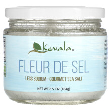 Kevala, Fleur de Sel, Moins de Sodium, Sel de Mer Gourmet, 6,5 oz (184 g)