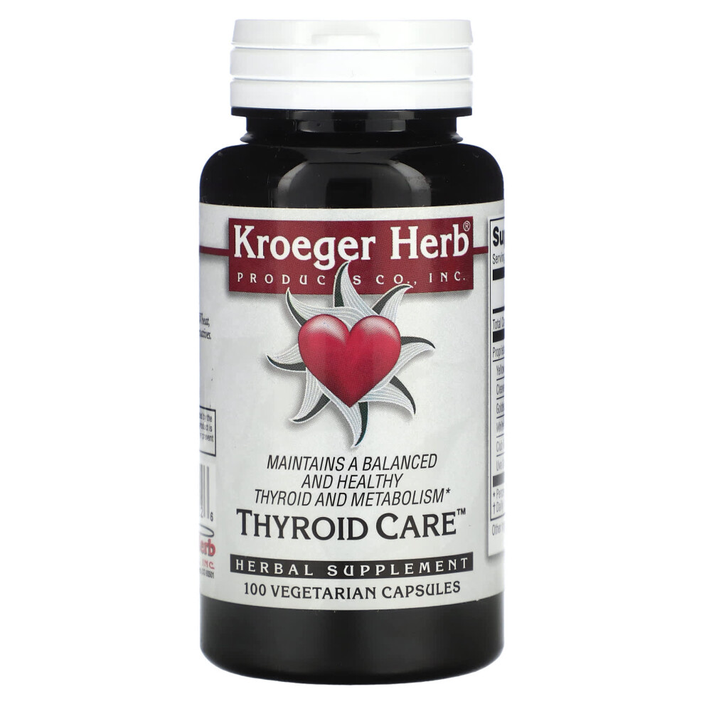 Kroeger Herb Co , Thyroid Care, 100 Vegetarian Capsules
