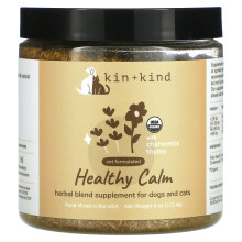 Kin+Kind, Gesunde Ruhe, Kräutermischungsergänzung für Hunde und Katzen, Mit Kamille, Thymian, 4 oz (113,4 g)