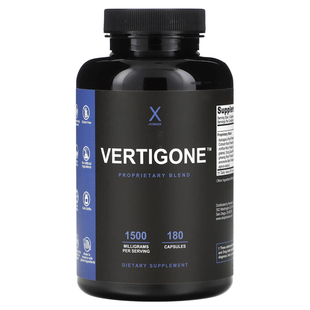 Humanx , Vertigone, 1,500 Mg, 180 Capsules (500 Mg Per Capsule)