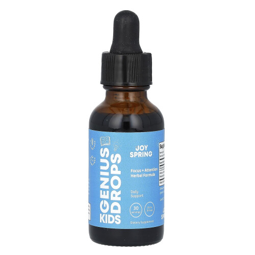 JoySpring, Kids Genius Drops, Focus + Attention, 1 fl oz (30 ml) 1