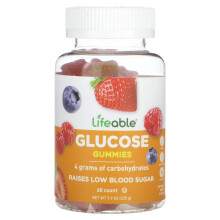 Lifeable, Glucose-Gummis, Natürliche Beere, 60 Gummis