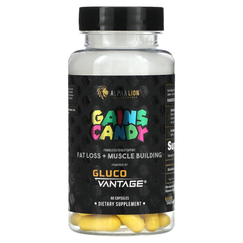 ALPHA LION, Gains Candy, Gluco Vantage, 60 Kapseln