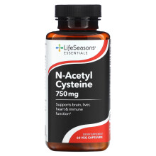 LifeSeasons, N-Acetylcystein, 750 mg, 60 Vegane Kapseln (375 mg pro Kapsel)