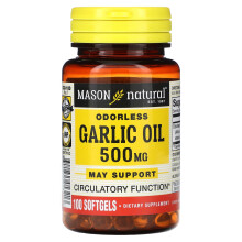 Mason Natural, Geruchloses Knoblauchöl, 500 mg, 100 Weichkapseln