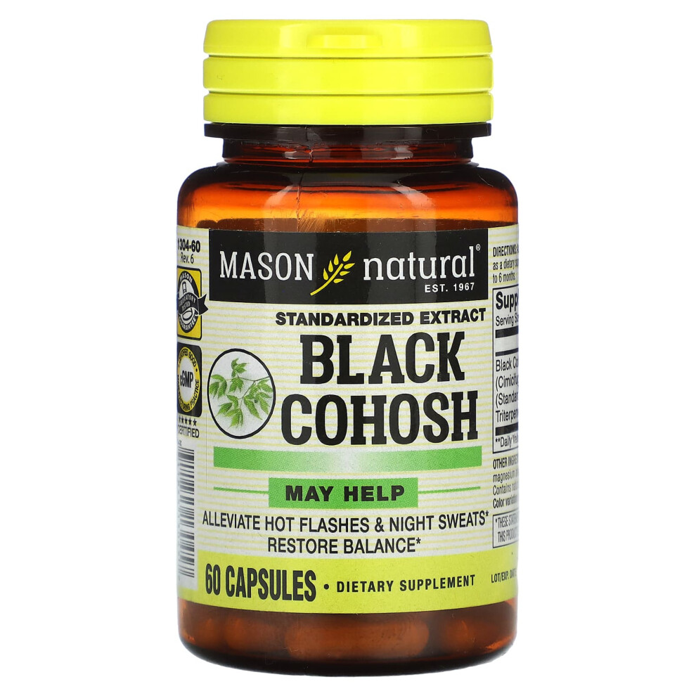 Mason Natural Black Cohosh, Standardized Extract, 60 Capsules