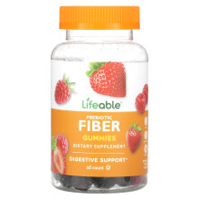Lifeable, Präbiotische Faser Gummis, Natürliche Beere, 60 Gummis