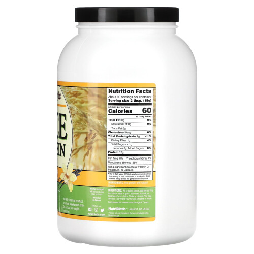 NutriBiotic, Reisproteinpulver, Vanille, 3 lbs (1,36 kg) 1