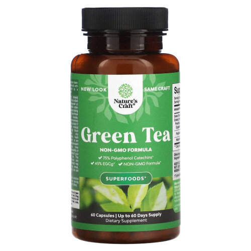 Nature's Craft, Thé Vert, 60 Capsules