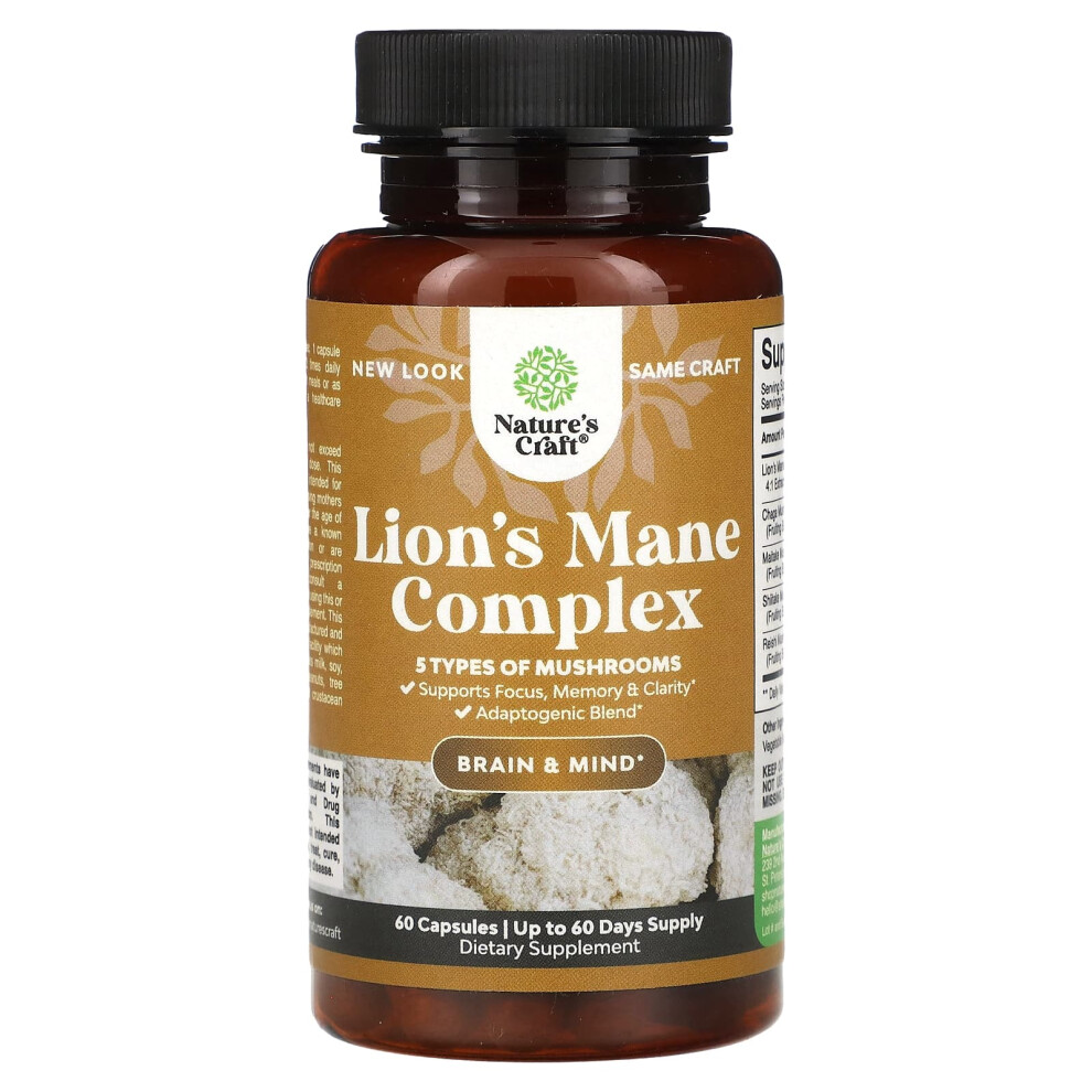 Nature's Craft , Lion's Mane Complex, 60 Capsules