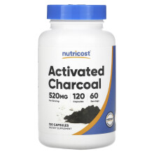 Nutricost, Charbon Actif, 520 mg, 120 Gélules (260 mg par Gélule)