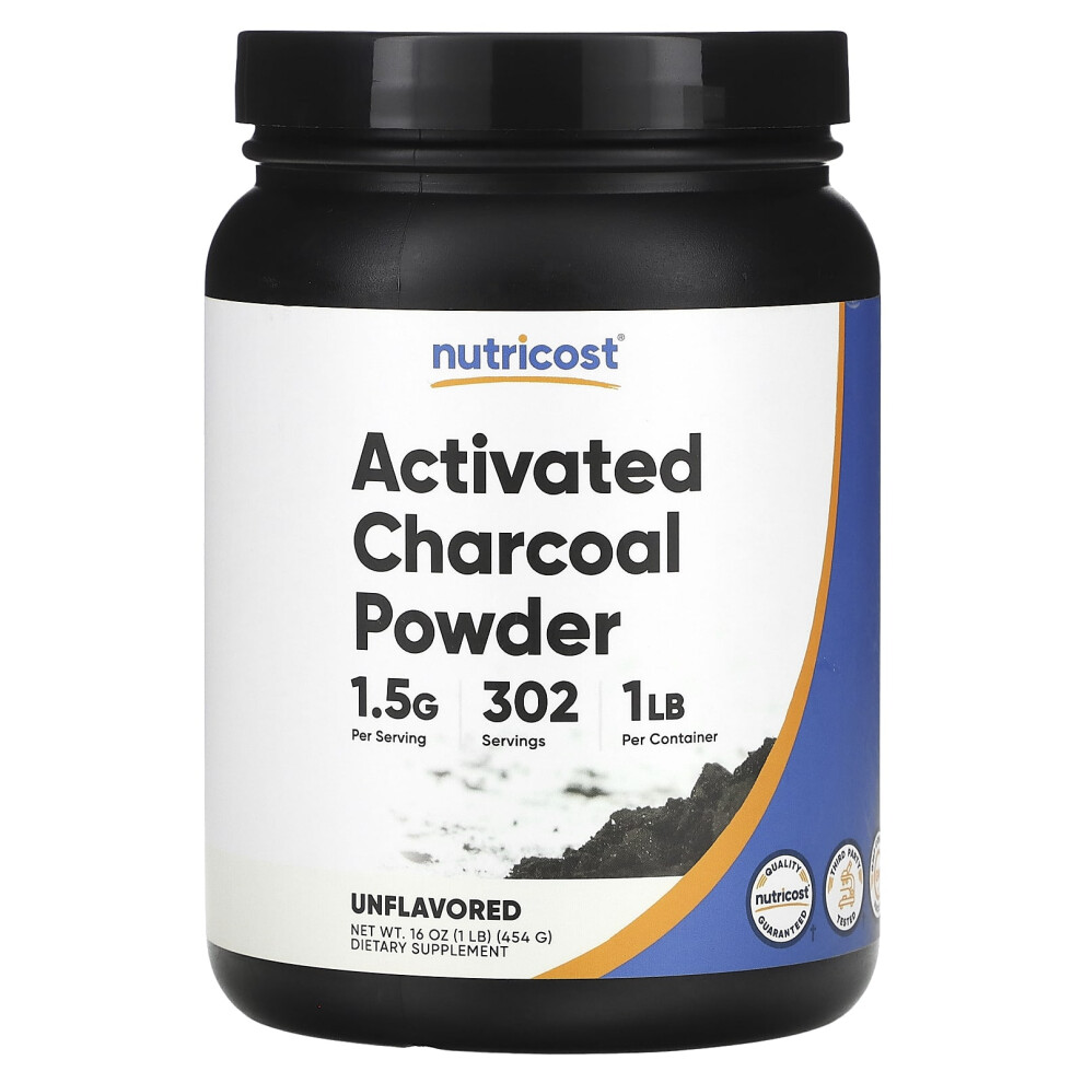 Nutricost , Activated Charcoal Powder, Unflavored, 16 Oz (454 G)