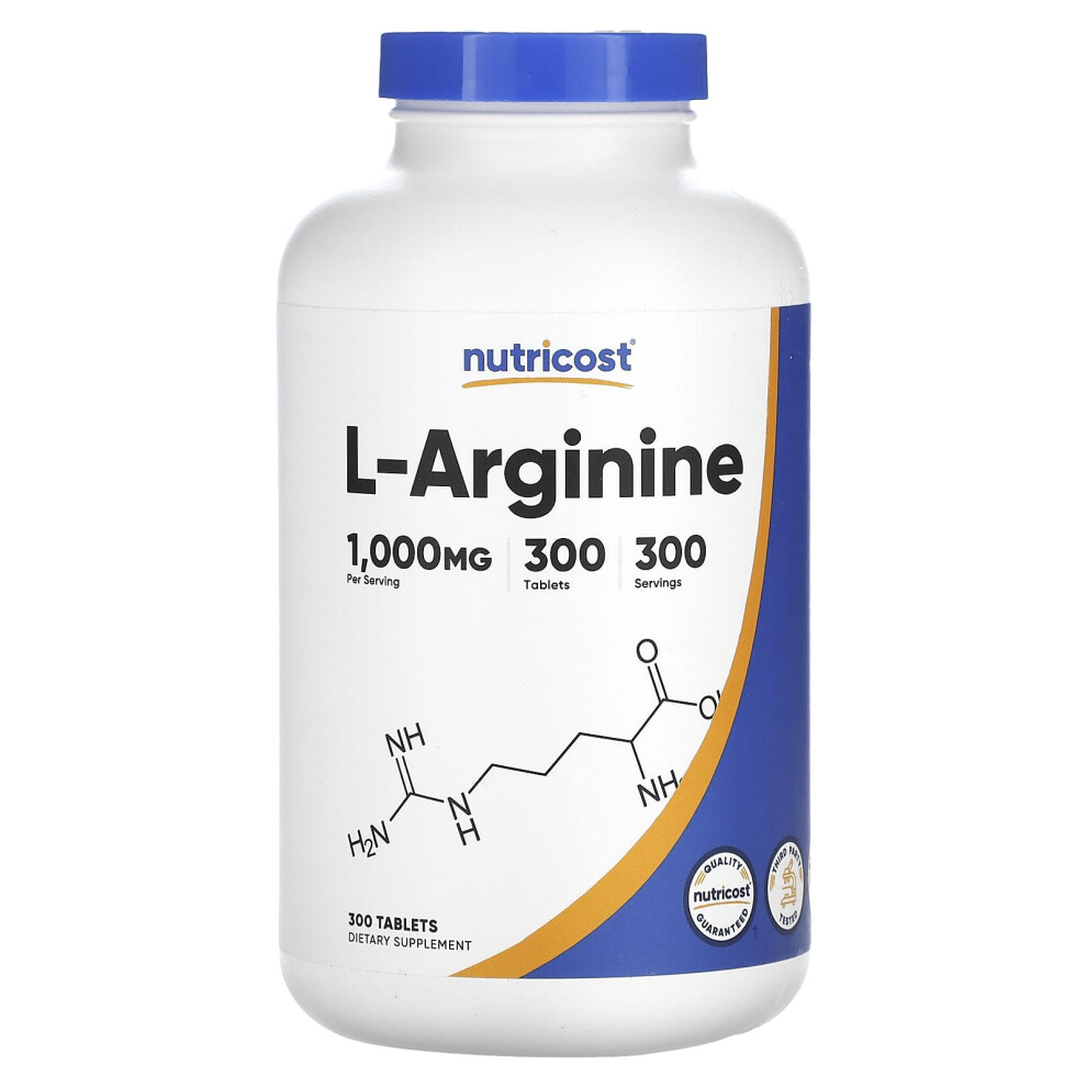 Nutricost , L-Arginine, 1,000 Mg, 300 Tablets