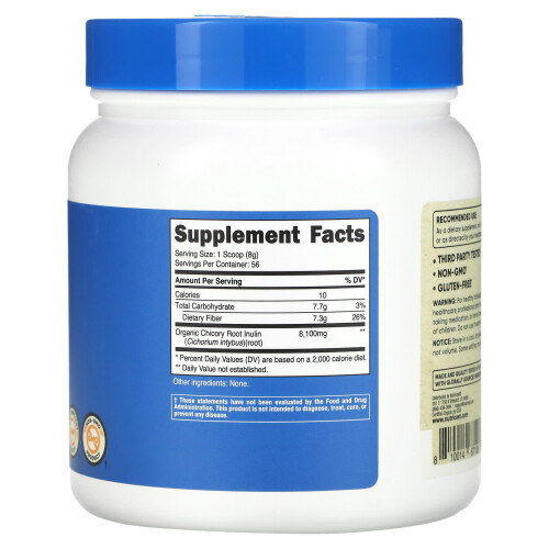 Nutricost, Organic Inulin Powder, Unflavored, 16 oz (454 g) 1