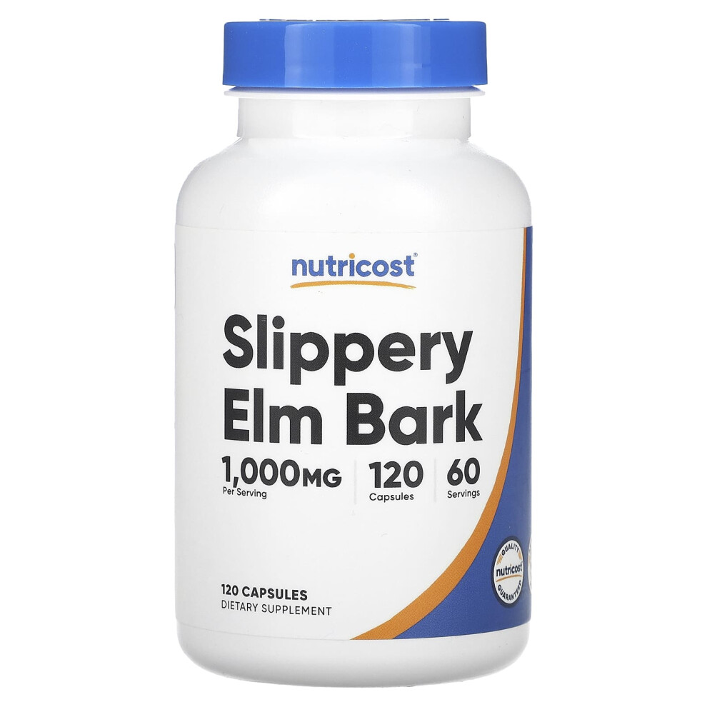 Nutricost , Slippery Elm Bark, 1,000 Mg, 120 Capsules (500 Mg Per Capsule)