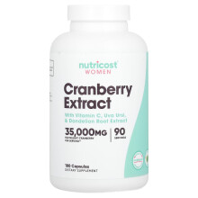 Nutricost, Frauen, Cranberry Extrakt, 35.000 mg, 180 Kapseln (17.050 mg pro Kapsel)