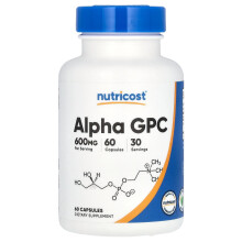 Nutricost, Alpha GPC, 600 mg, 60 Kapseln (300 mg pro Kapsel)