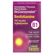 Natural Factors, Benfotiamine plus Sulbutiamine, 30 Vegetarian Capsules