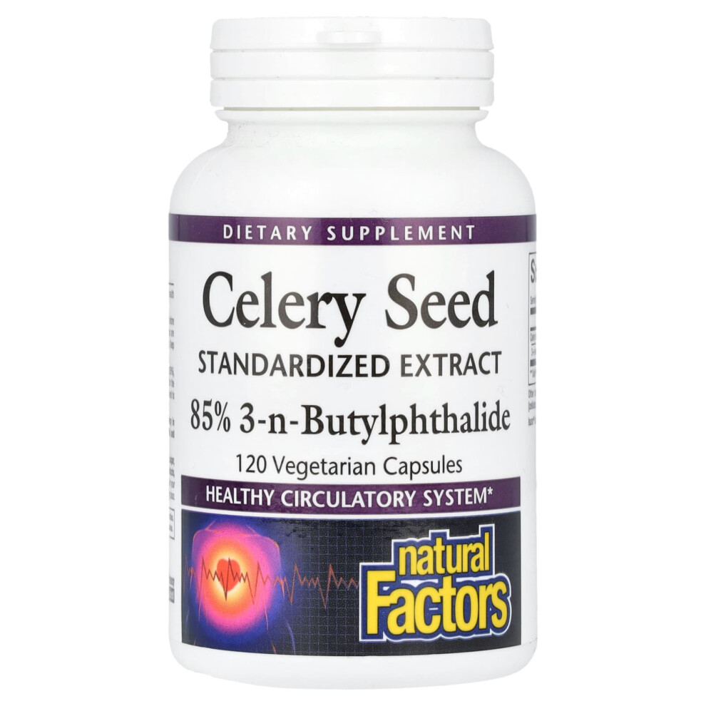 Natural Factors , Celery Seed, Standardized Extract, 120 Vegetarian Capsules